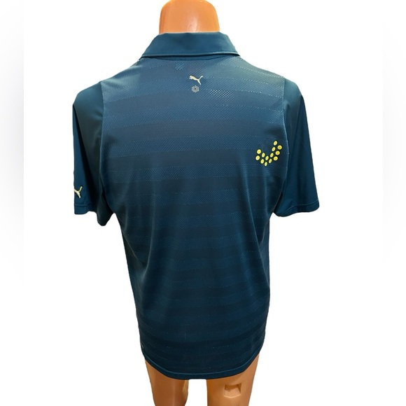 Puma Mens Golf Duo Swing Graphic USP Polo Multicolor Geometric Sz Medium Stretch - Picture 5 of 10
